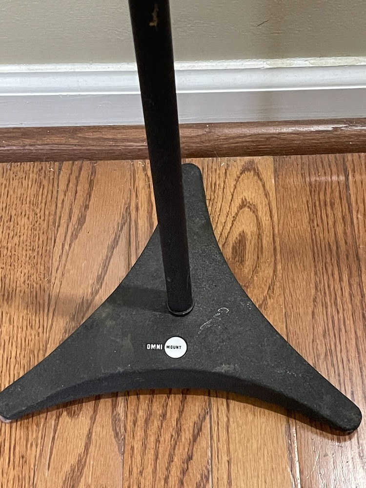 OMNI MOUNT Pair Cube Speaker Stands Pole with Triangle Base