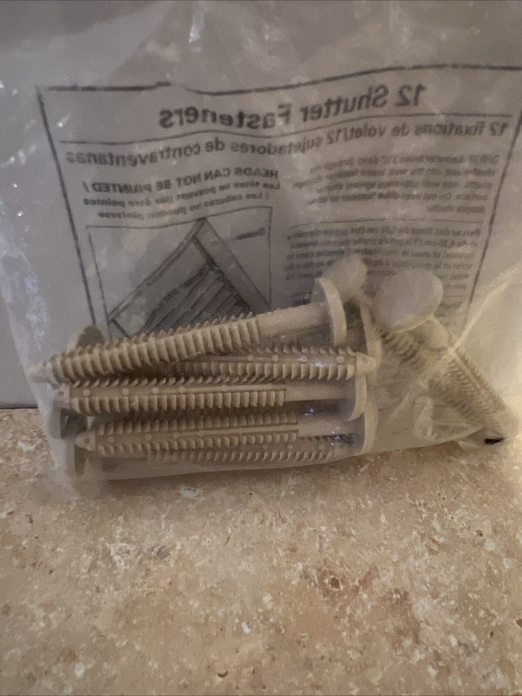 (12-Pk) Shutter Fastener Spike Loks Tan