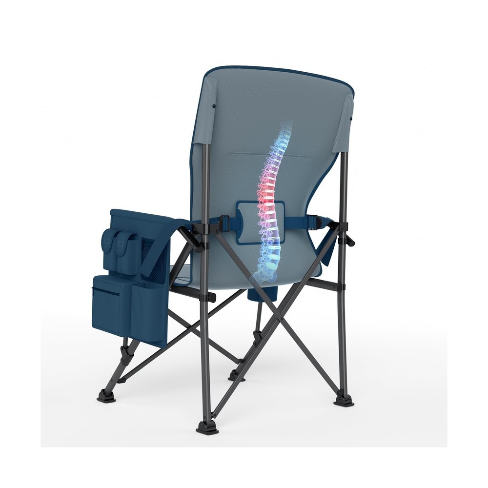 TIMBER RIDGE Oversized Folding Camping Chair with Lumbar Support Adjustable H...