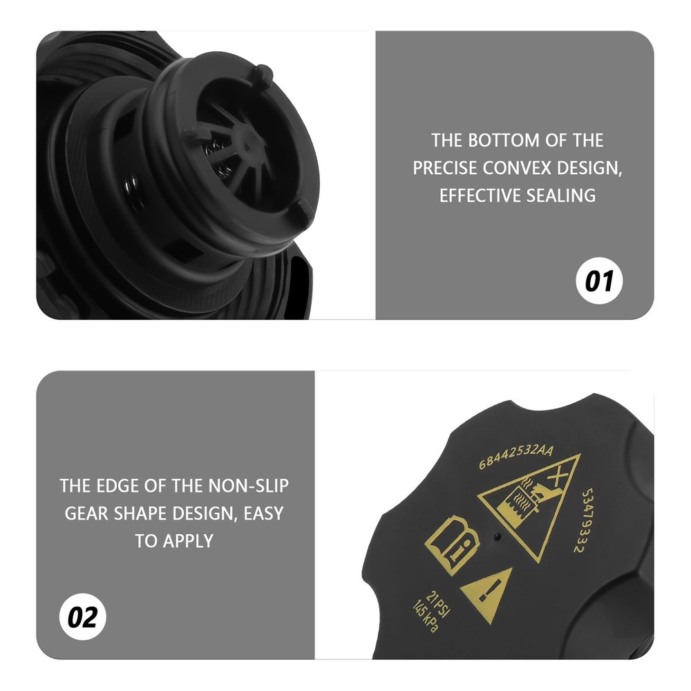 Car Radiator Cap Replacement 2.60*2.60*1.50 inch, Black
