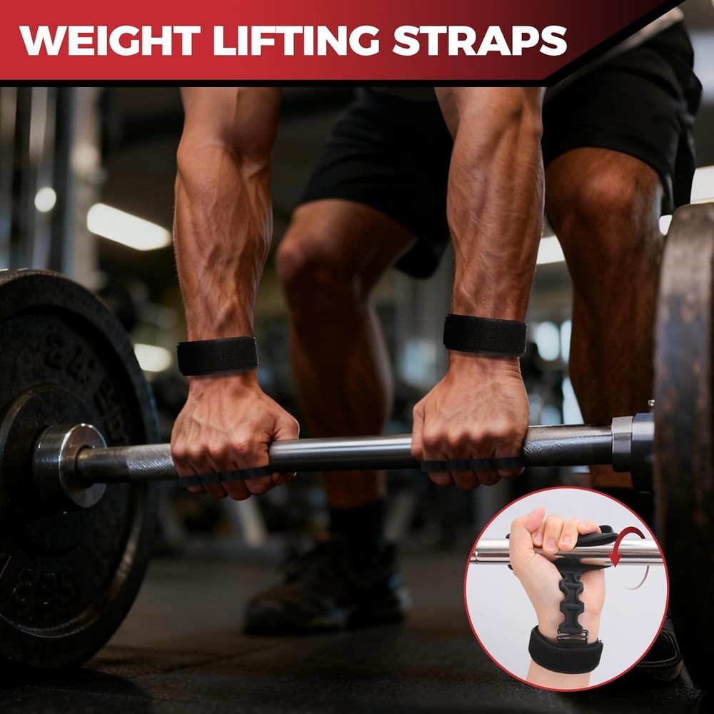 Power Hooks Wrist Straps Weight Lifting Grip Support for Deadlift Pull Ups