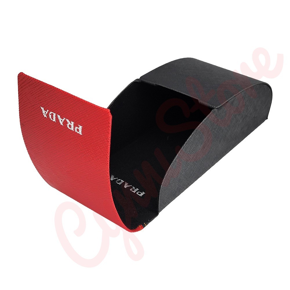 Prada Universal Red Medium Hard Case for Sunglasses with Cleaning Cloth & Box