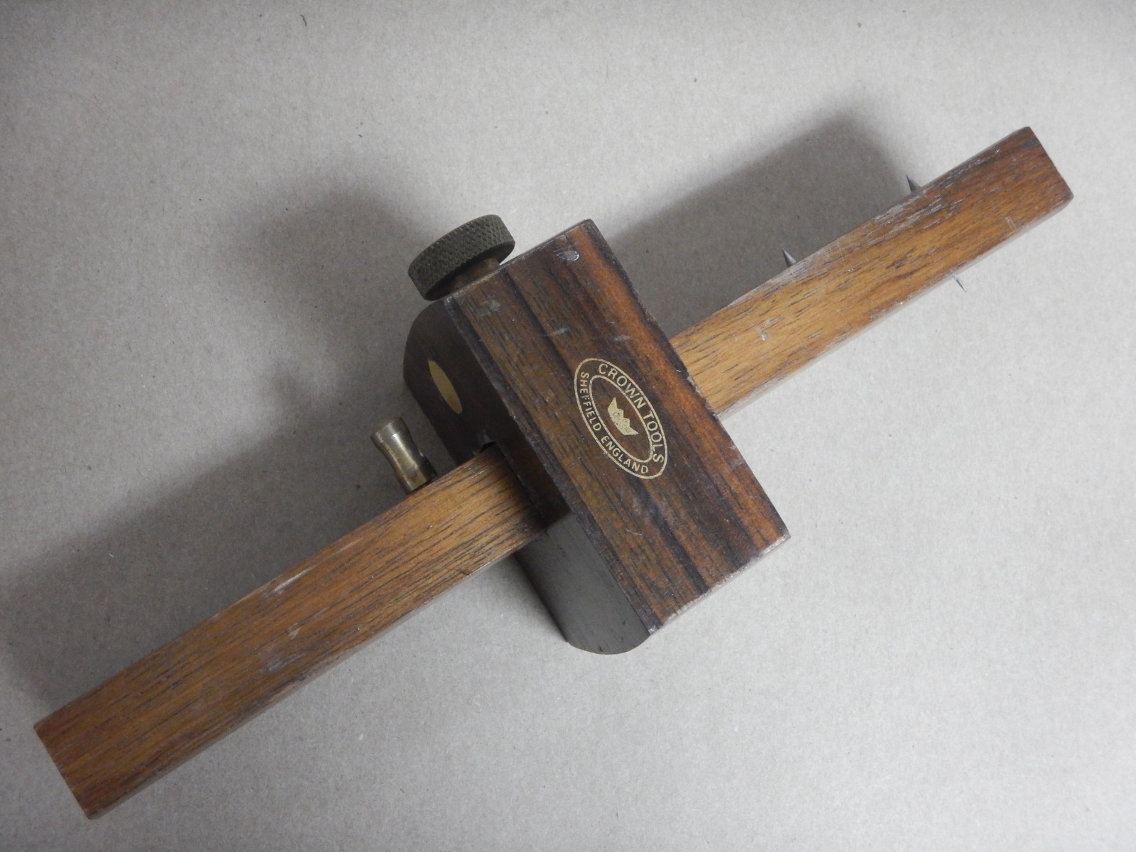 Crown Tool Sheffield England wood & brass marking gauge
