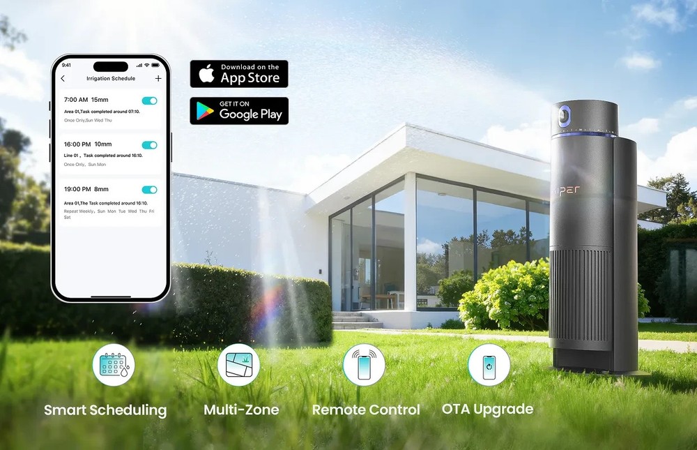 Aiper IrriSense 2 Smart Sprinkler Irrigation System, App Control Multi Zone Map