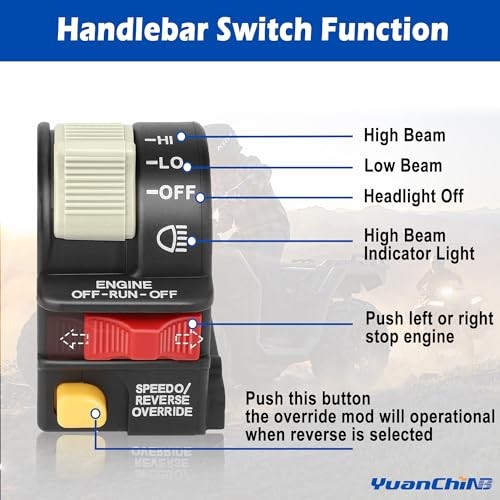 Handlebar Headlight Switch,Light Kill Stop Switch for Polaris Sportsman 400
