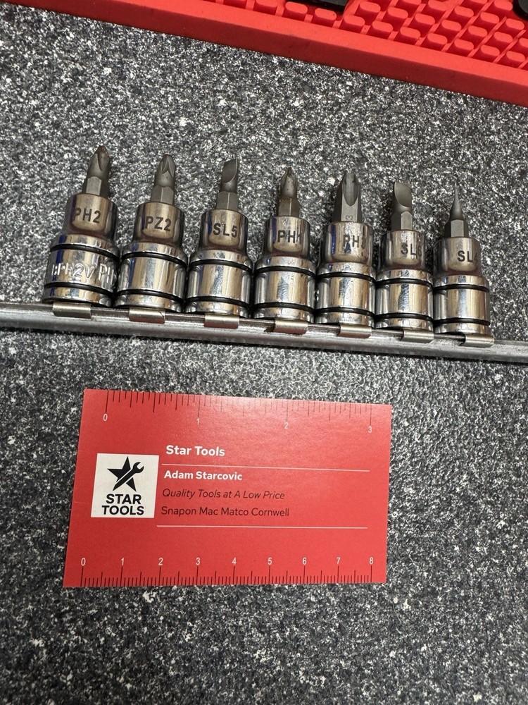 Matco 7 PIECE 3/8" DRIVE Screwdriver ADV BIT SOCKET SET Phillips Flat