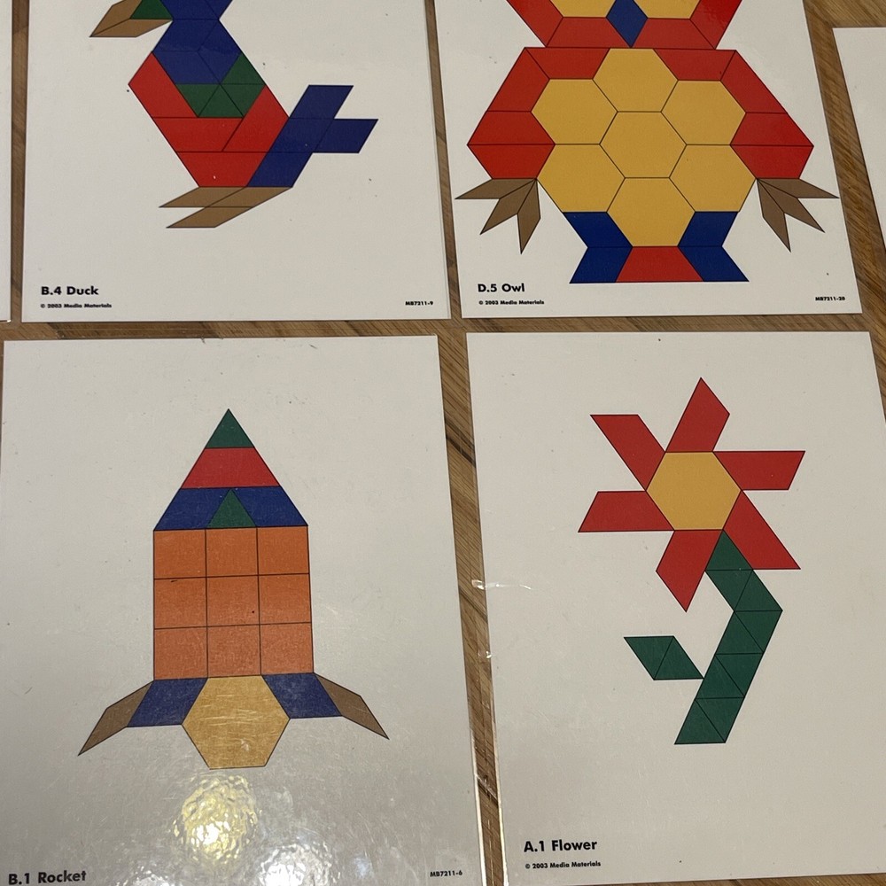 Vintage 2003 Media Materials Learning Resources Pattern Block Activity Set