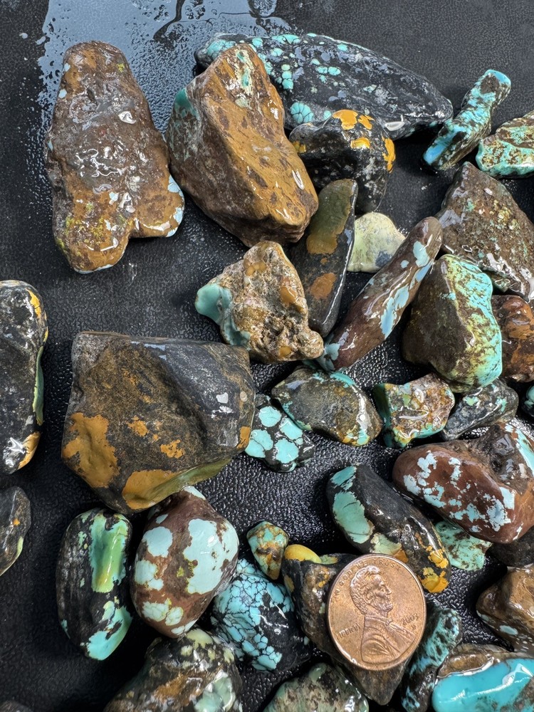 One Pound stabilized Turquoise small nuggets assorted mine free shipping