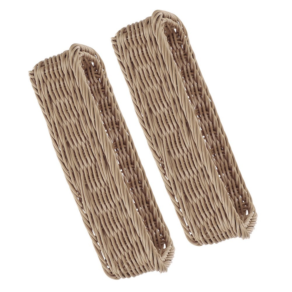 2 Pcs Wicker Basket Small Narrow Woven Storage Baskets Kitchen Box