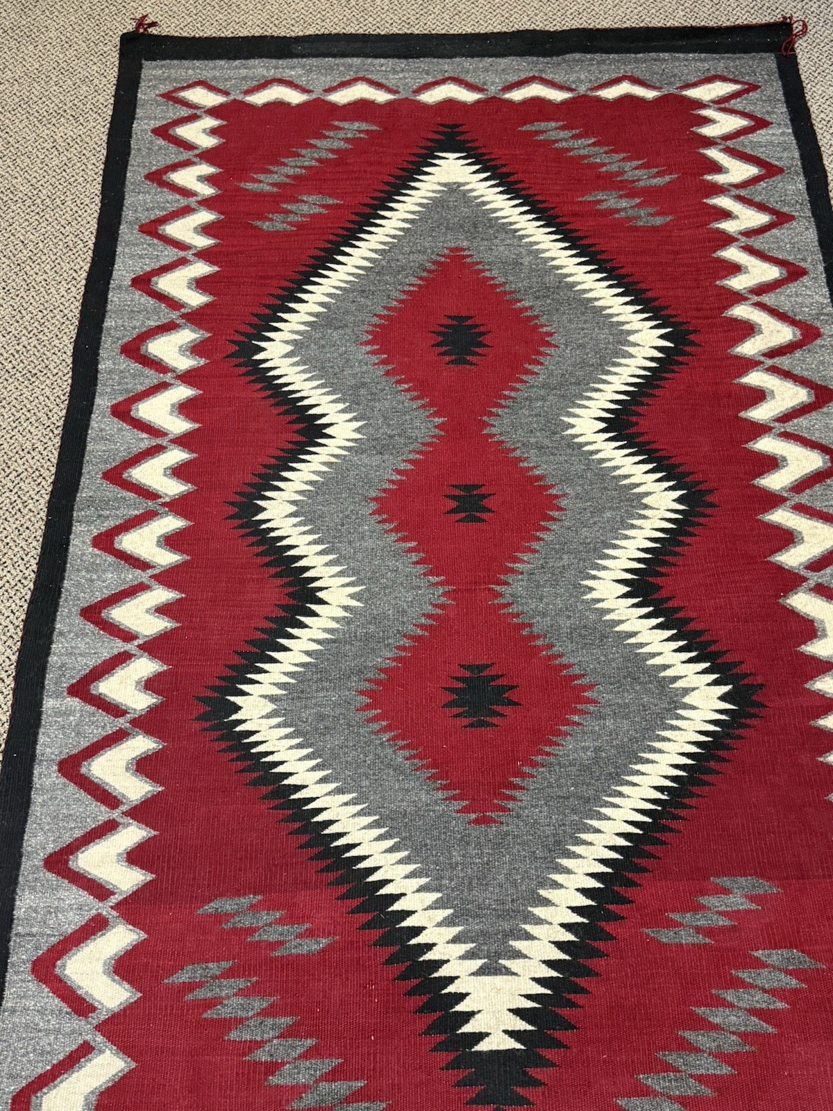 Large Near Mint Red Ganado Navajo Rug 75" x 45" #759