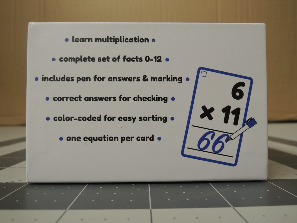 0-12 Learnworx Multiplication Flashcards Set & 1-12 Multicolor Pop Fidget Chart