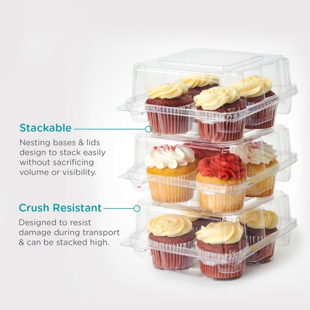 Good Natured Compostable Cupcake & Muffin Packaging 4-pack And Single