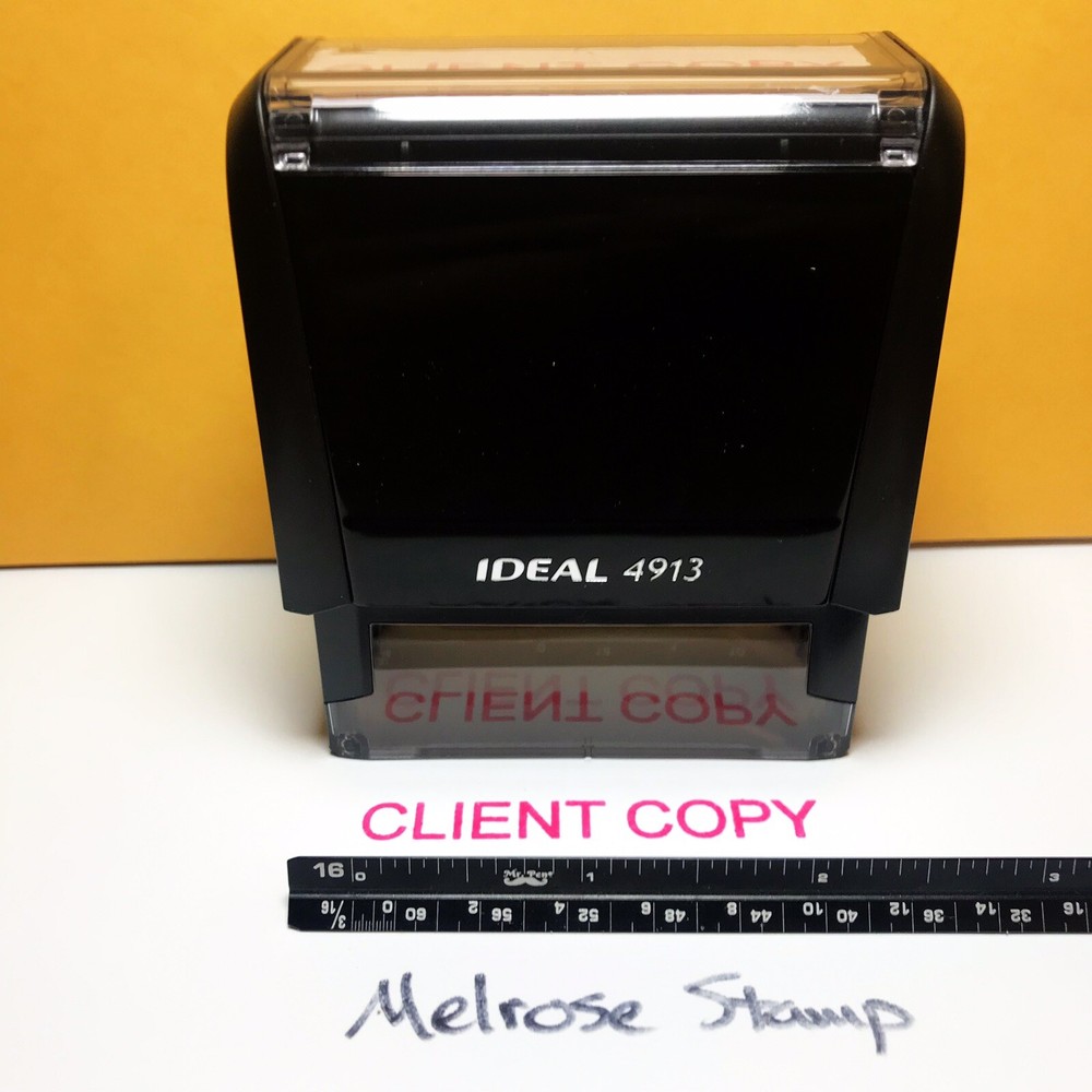 Client Copy Rubber Stamp Pink Ink Self Inking Ideal 4913