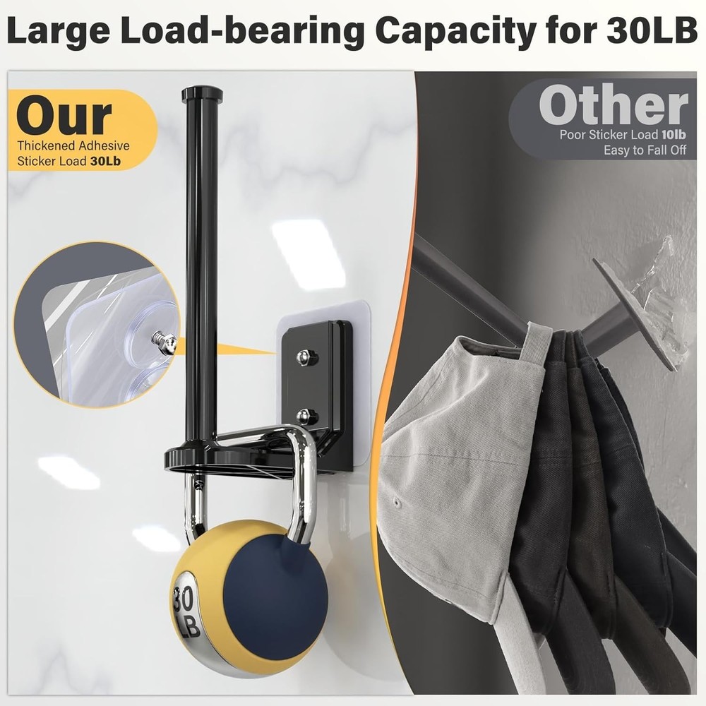 Compact and Stylish Wall-Mounted Hat Hooks - Maximum Weight Capacity 30 lbs
