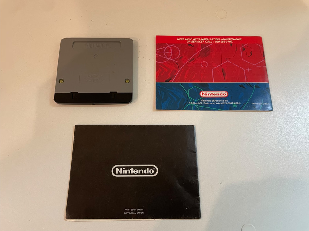 Nintendo Virtual Boy System (SOLDER FIXED), Blockbuster Case, Mario Tennis