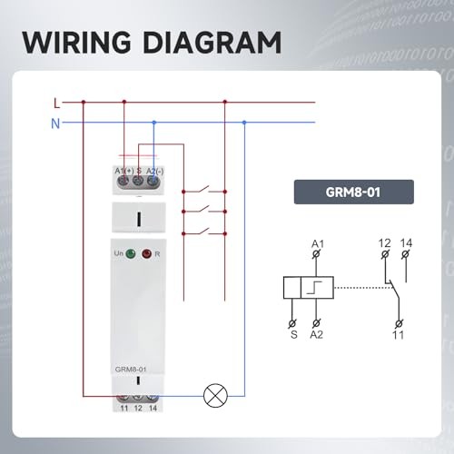Electronic Impulse Latching Relay, GRM8-01 16A Memory GRM8-01AC/DC12V~240V