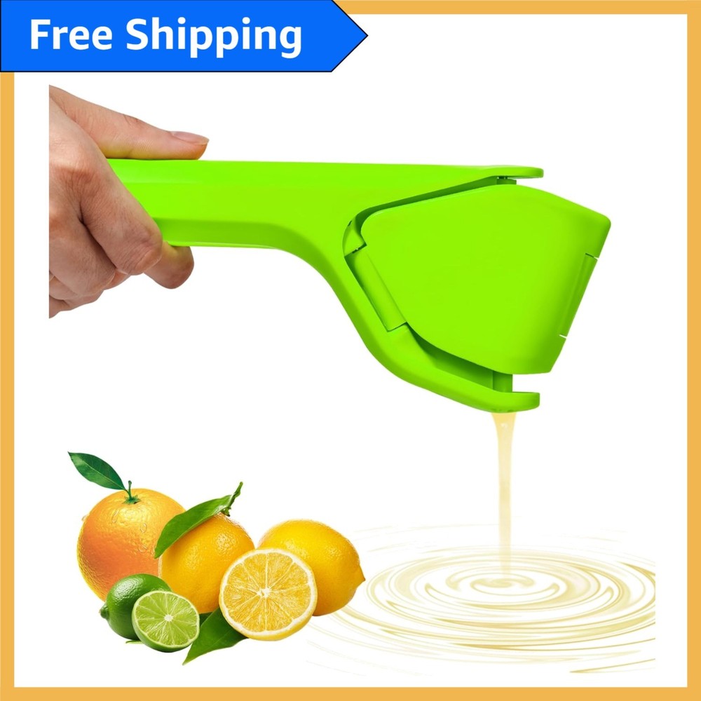Compact Manual Lemon Squeezer for Easy Juice Extraction - Portable Green Design