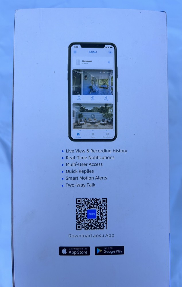 AOSU Solar Camera Security Outdoor - 2K Security Cameras Wireless. 2 cameras