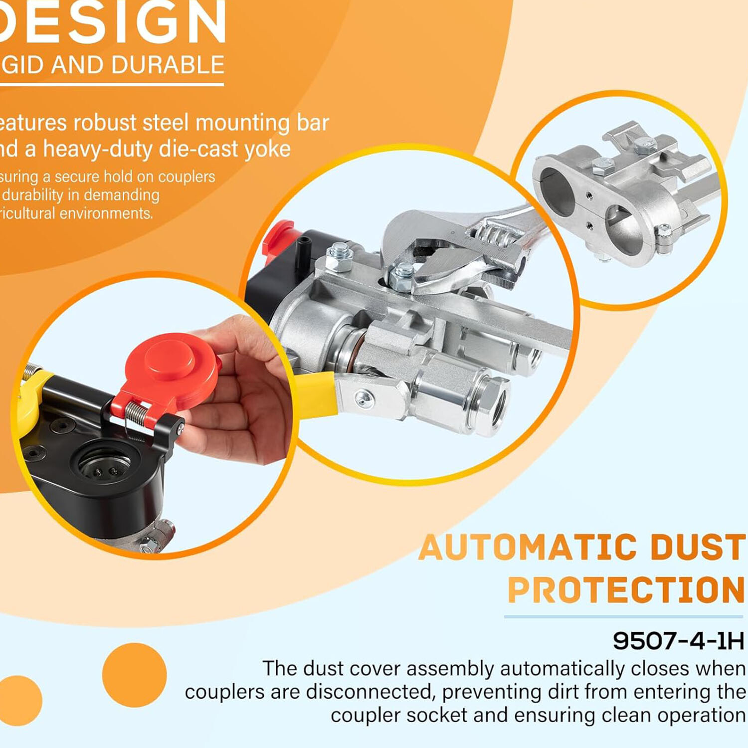 9500-4 For Pioneer Hydraulic Break-Away Coupler Kit Agricultural Tractor Clamp