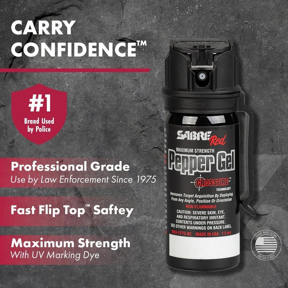 Crossfire Pepper Gel, Deploys At Any Angle, Maximizes Target Acquisition Against