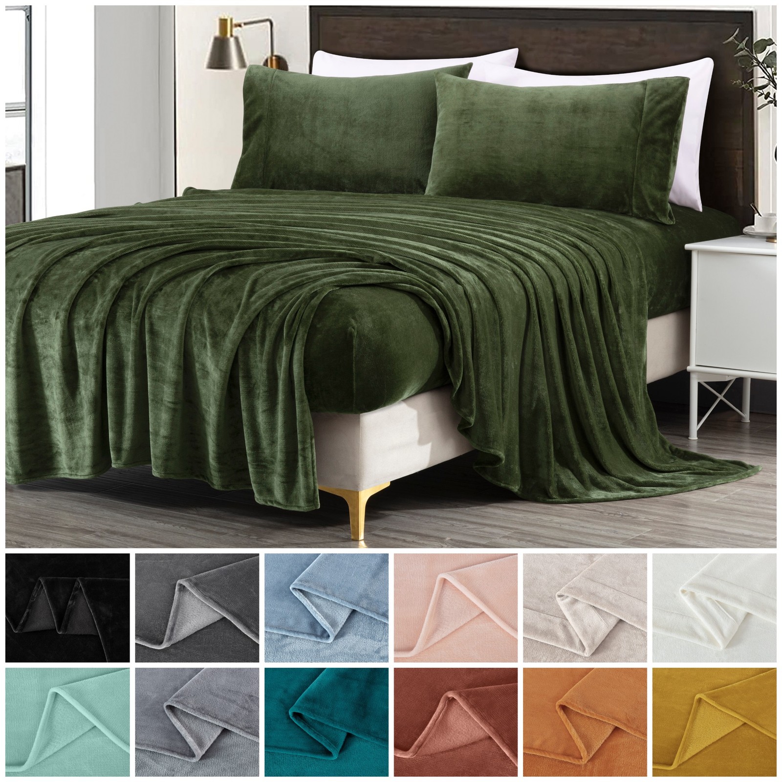 Chezmoi Collection Lavish Extra Soft Microplush Fleece Velvety Bed Sheet Set