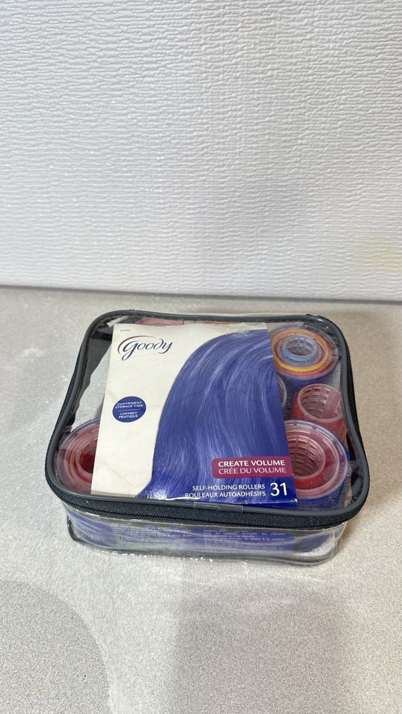 Goody Self Holding Rollers 31 Rollers Multi Size Clear Zipper Case Create Volume