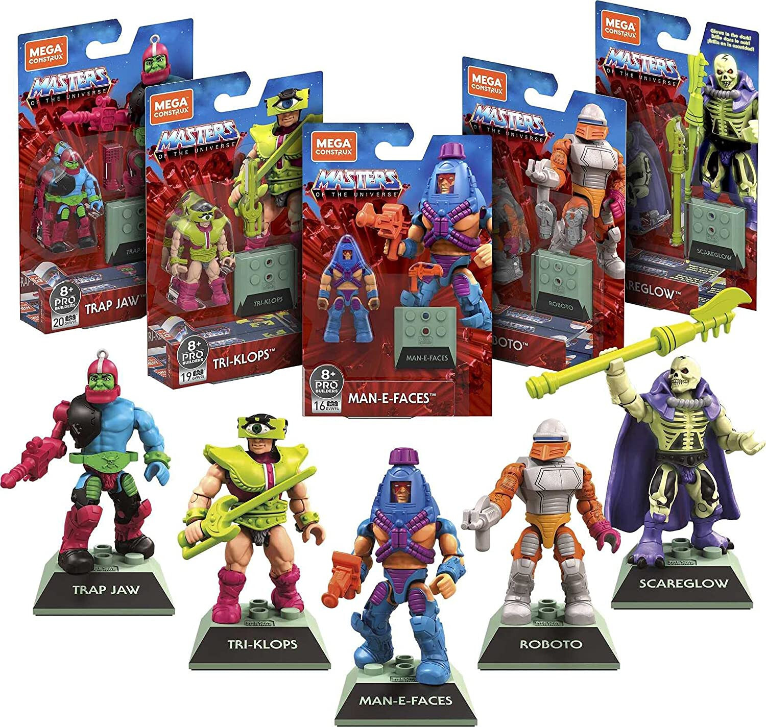 Mega Construx Masters Of The Universe Heroes 2" Figure Man E Faces Roboto CHOOSE