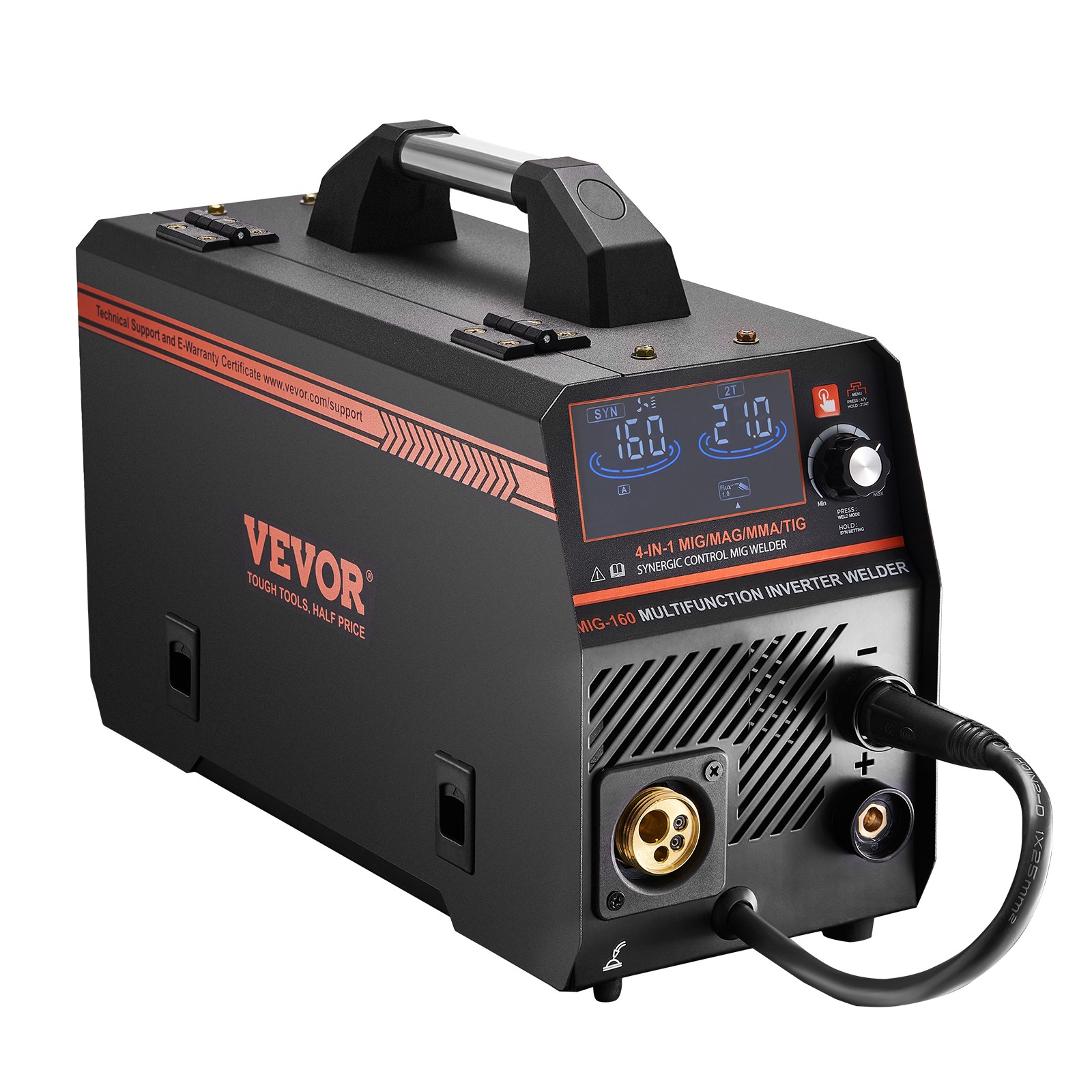 VEVOR MIG Welder 160Amp Welding Machine 4-in-1 Gas MIG/Flux Core MIG/Stick/Lift