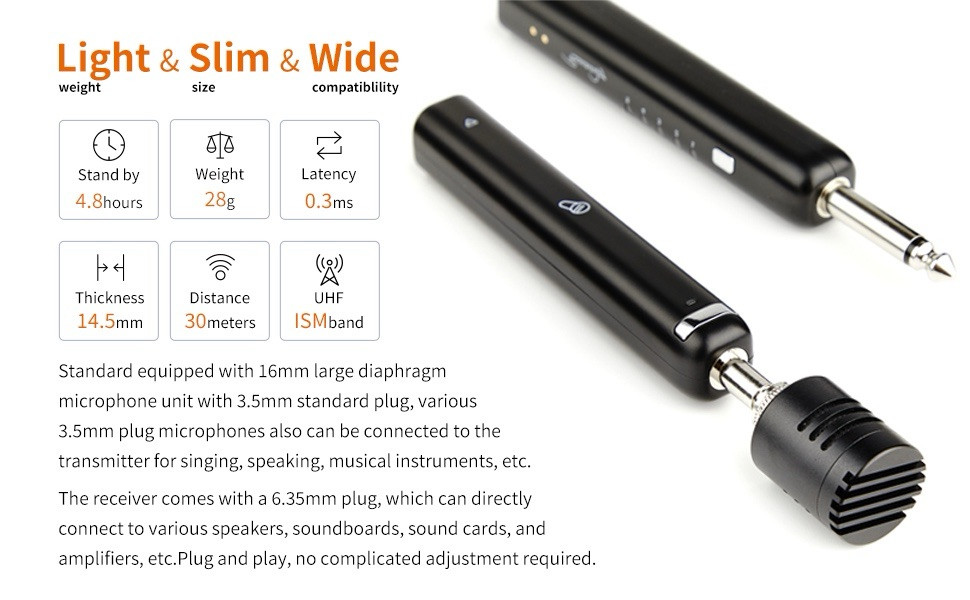 Brianfay MIC Wireless Microphone Lollipop Rechargeable Charging Case