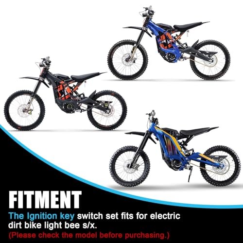 Motorcycle Ignition Key Switch Set, Ebike Ignition Switch with Key Fit for