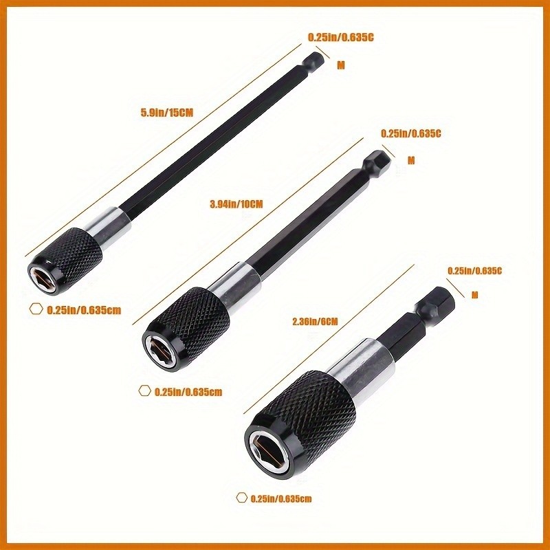 Hex Quick-Release Self-Locking Drill Bit Extension Kit
