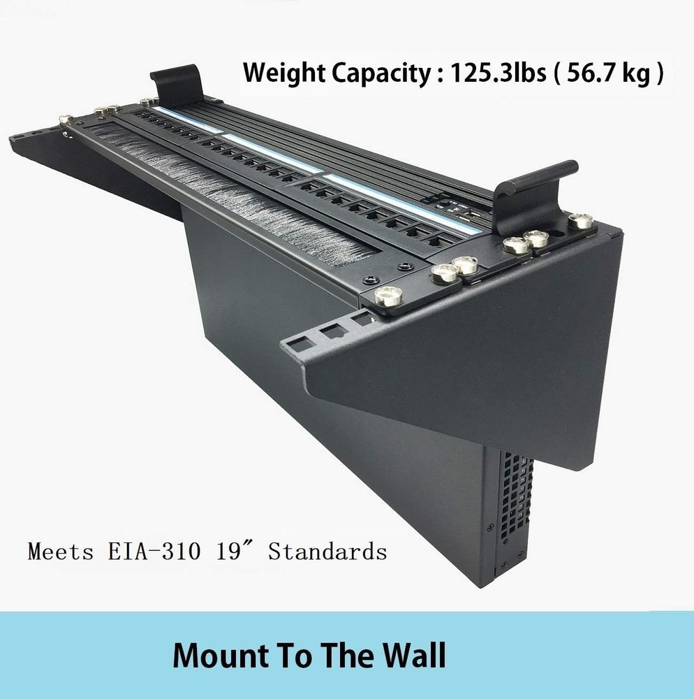 Versatile 3U Wall Mount Rack for Networking Equipment - 125 lb Load Capacity