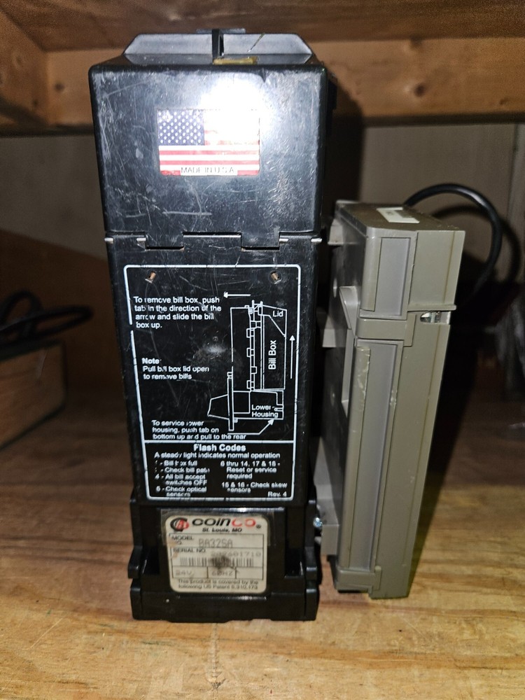 FULLY WORKING! Coinco BA32SA Bill Acceptor Validator for Vending Arcade 24Volt