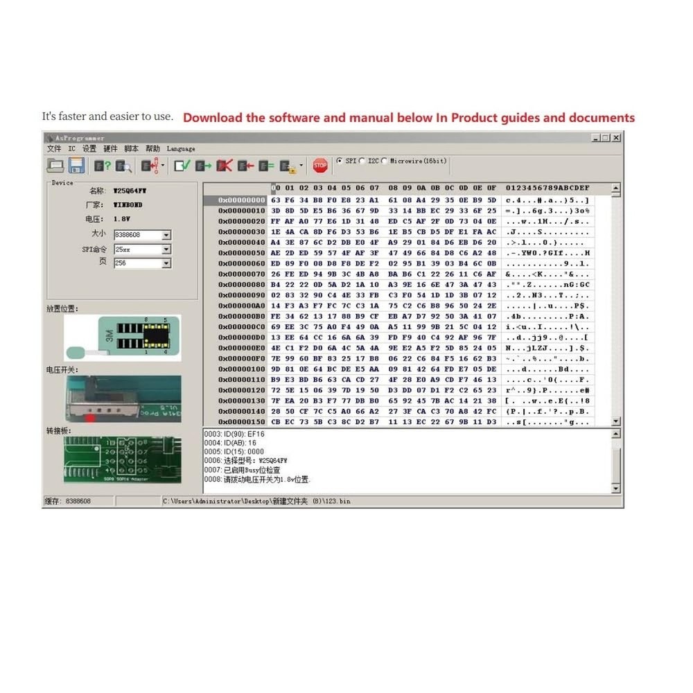 CH341A USB Programmer V1.7 Level Conversion 1.8V 2.5V 3.3V 5V Chip Reader Writer