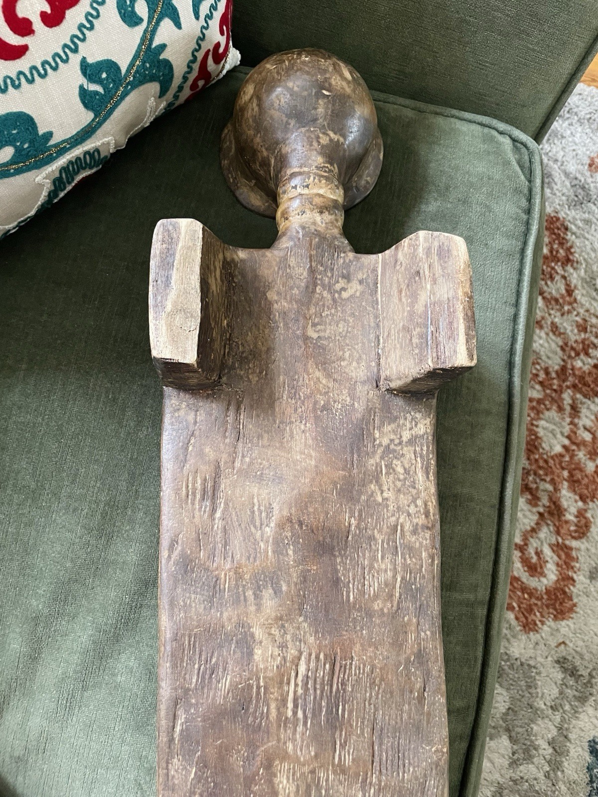 Antique Hand Carved African Woman Man Figural Mancala Game Board Tribal Art