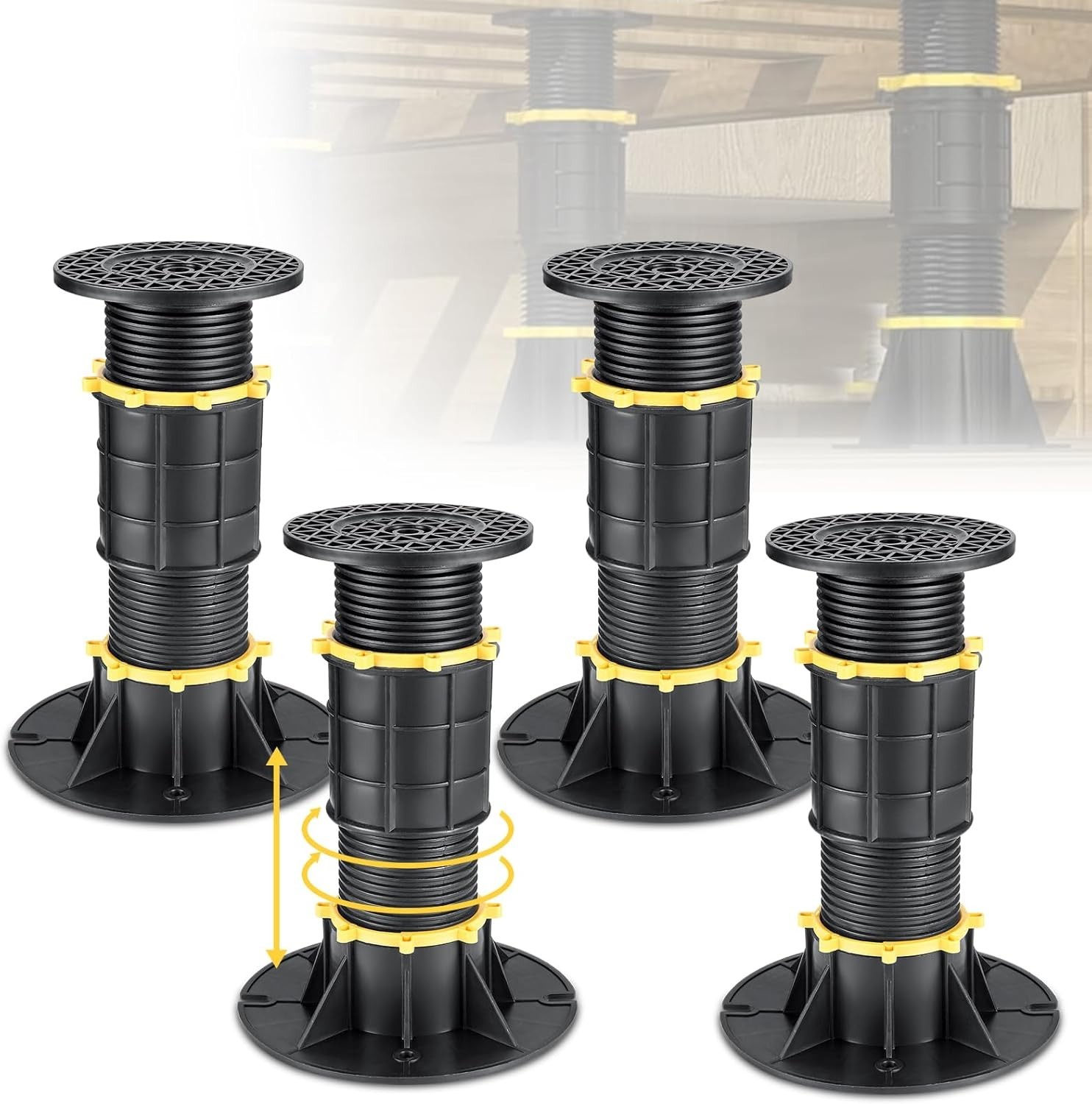 4 Pcs Adjustable Height Bed Support Legs 8.5-14.17 inch