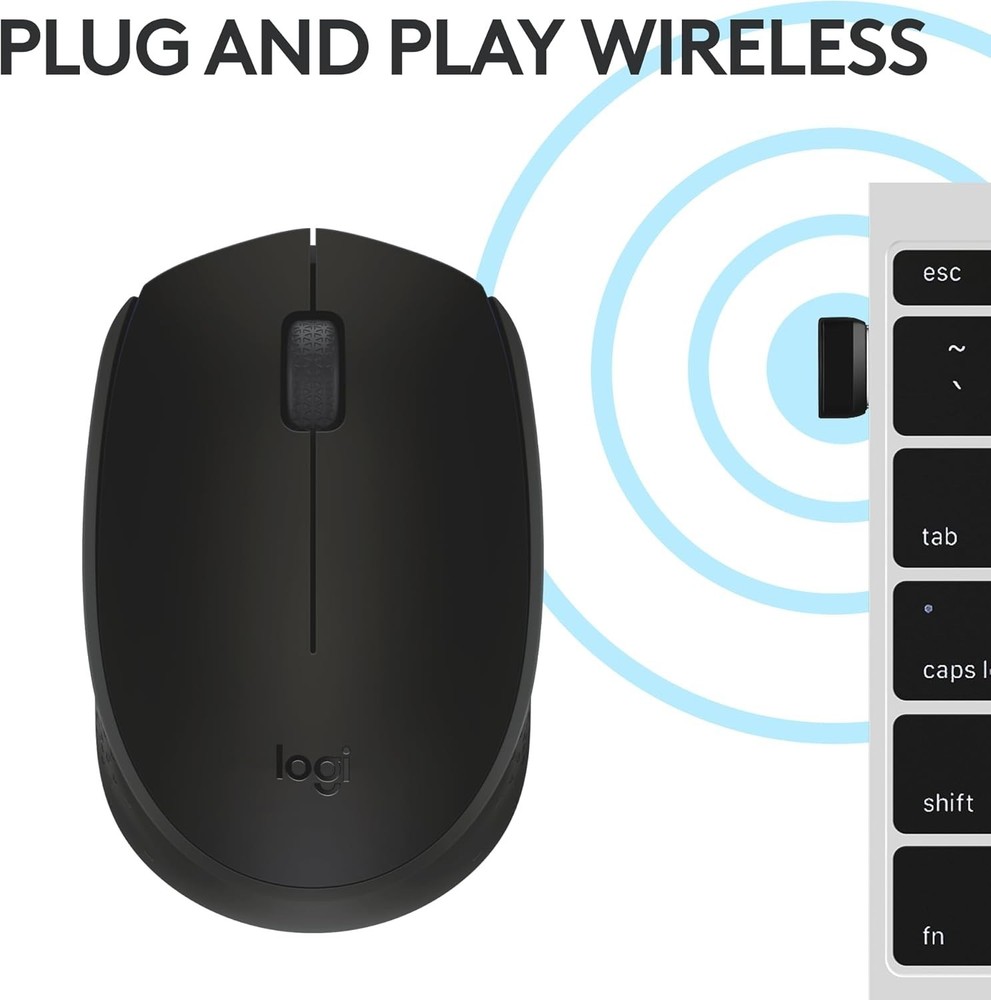 Logitech M170 - Lightweight Wireless Mouse with 33ft Range & 800 DPI Sensitivity