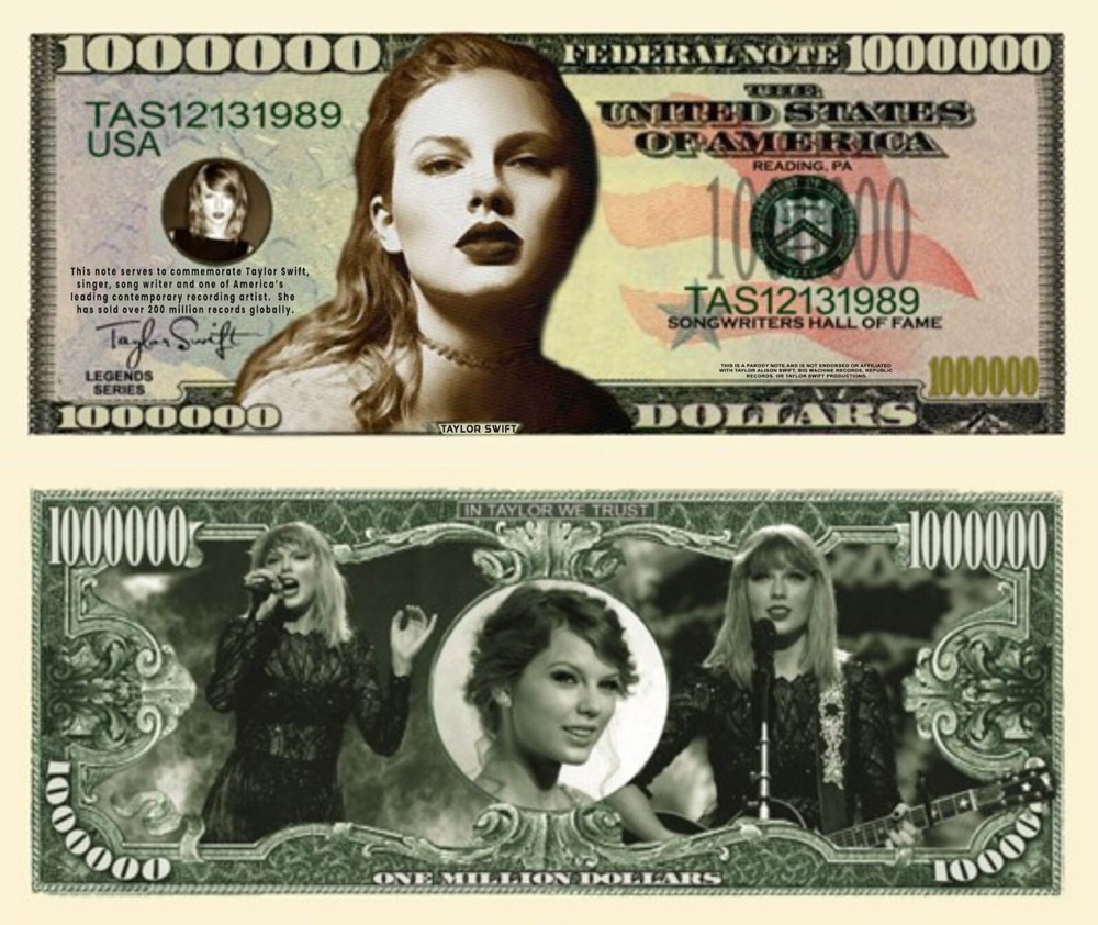 OUR TAYLOR SWIFT NOVELTY NOTE (25 Bills)