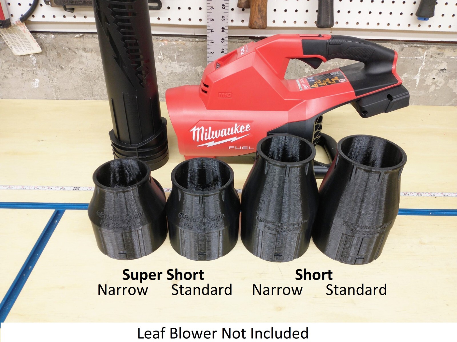 Short or Super Short Nozzle for Milwaukee Dual-Battery M18 2824-20 Leaf Blower