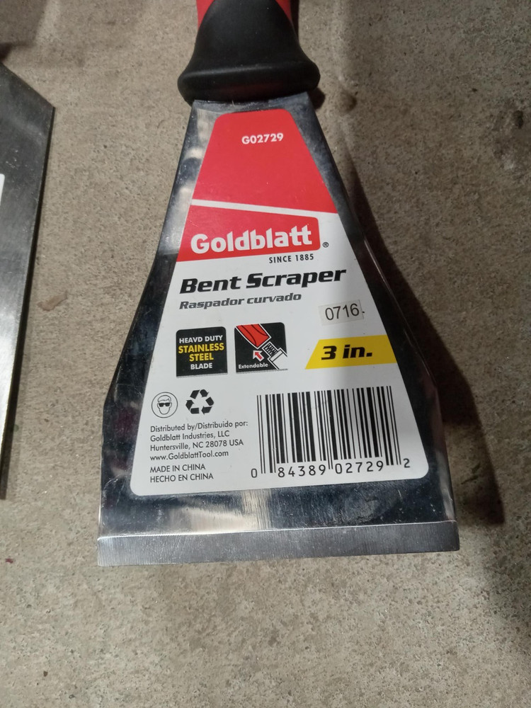 2PACK Goldblatt Bent Scraper & Margin Trowel 3in & 5in BUNDLE