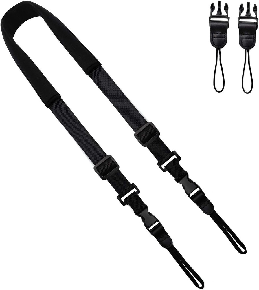 Camera Neck Strap with Quick Release – Black DSLR or Binocular Strap