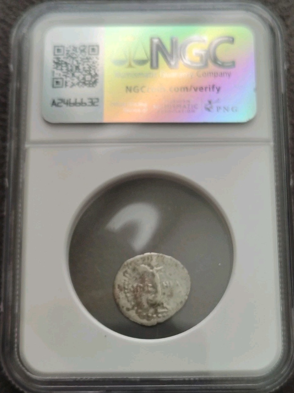 NERO Authentic Ancient Silver Roman HEMIDRACHM Coin Cappadocia NIKE NGC F
