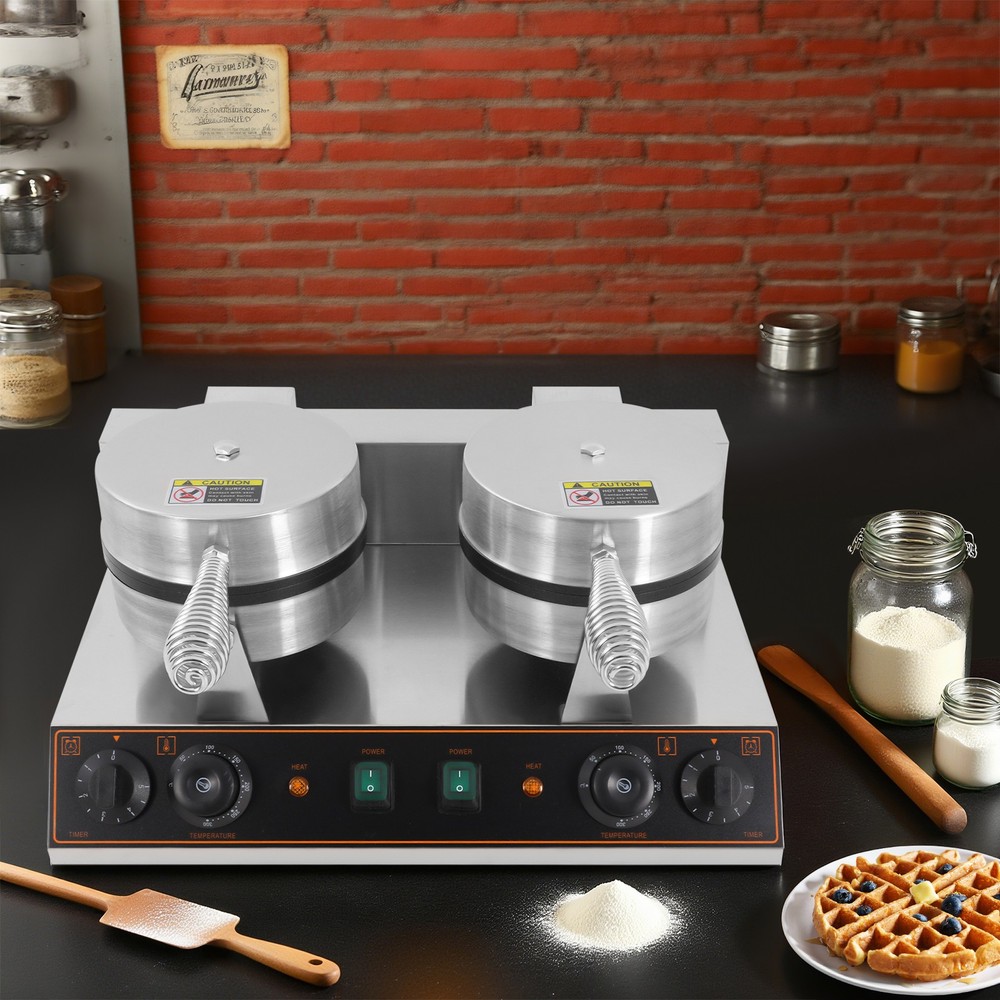 110V Tabletop Waffle Maker Electric Waffle Maker Electric Waffle Machine Silver
