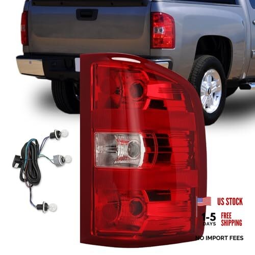 Tail Light Assembly Compatible with Chevy Silverado Passenger Side