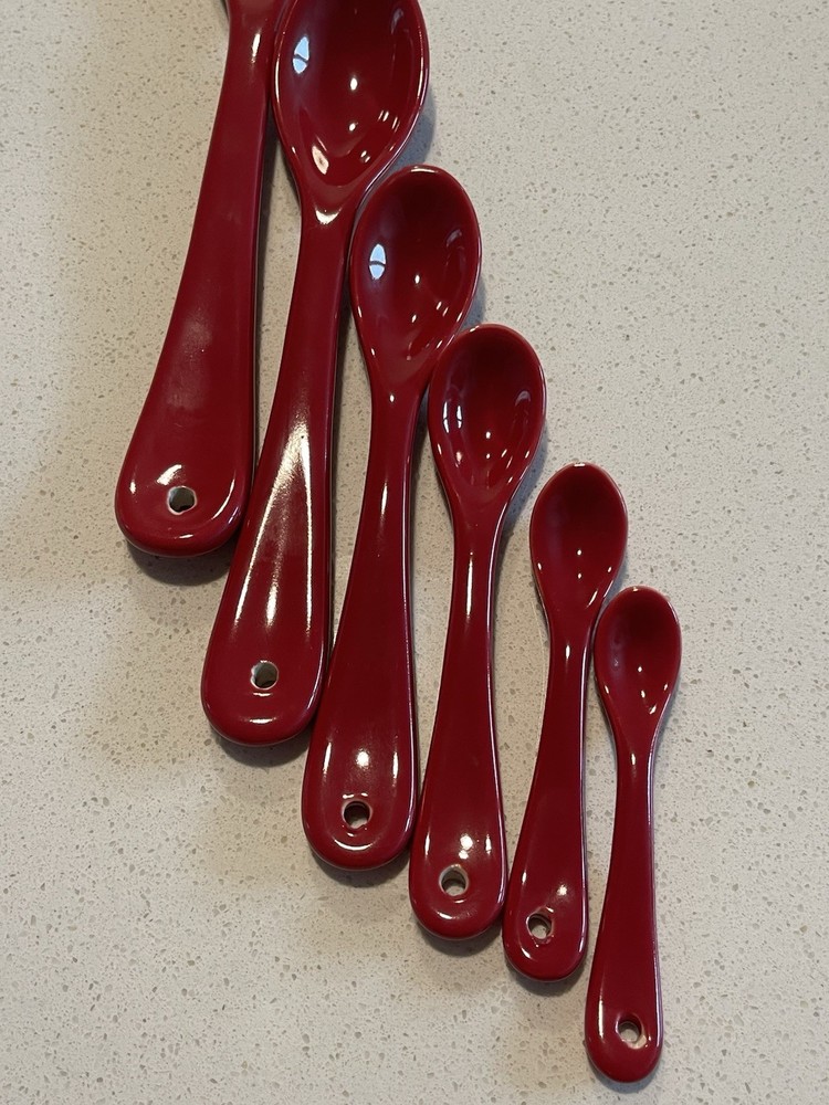 6 Ceramic Chili Red Measuring Spoon
