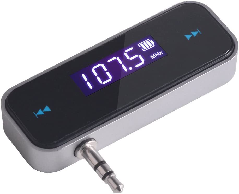 FM Transmitter Audio Adapter Car Kit, Wireless in-Car Radio Transmitter Built-in