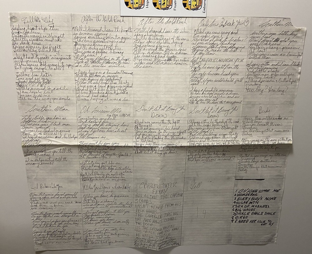 Neil Young “After the Gold Rush” Lyric Poster (1970)