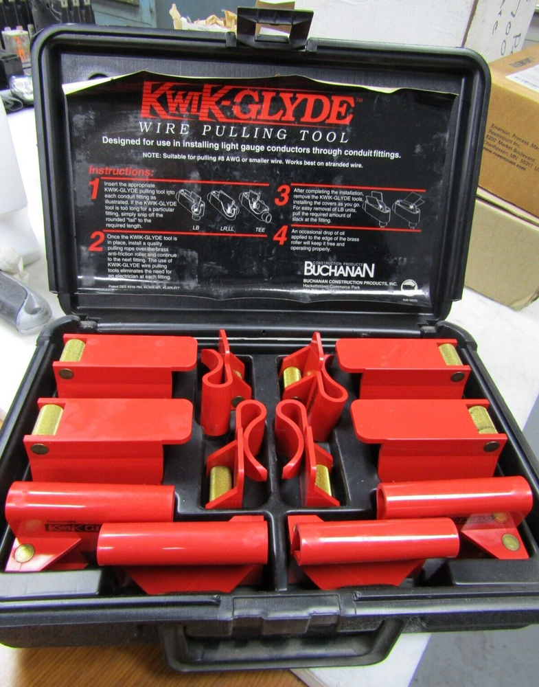 💥BUCHANAN KWIK-GLYDE WIRE PULLING TOOL SET #8AWG RED