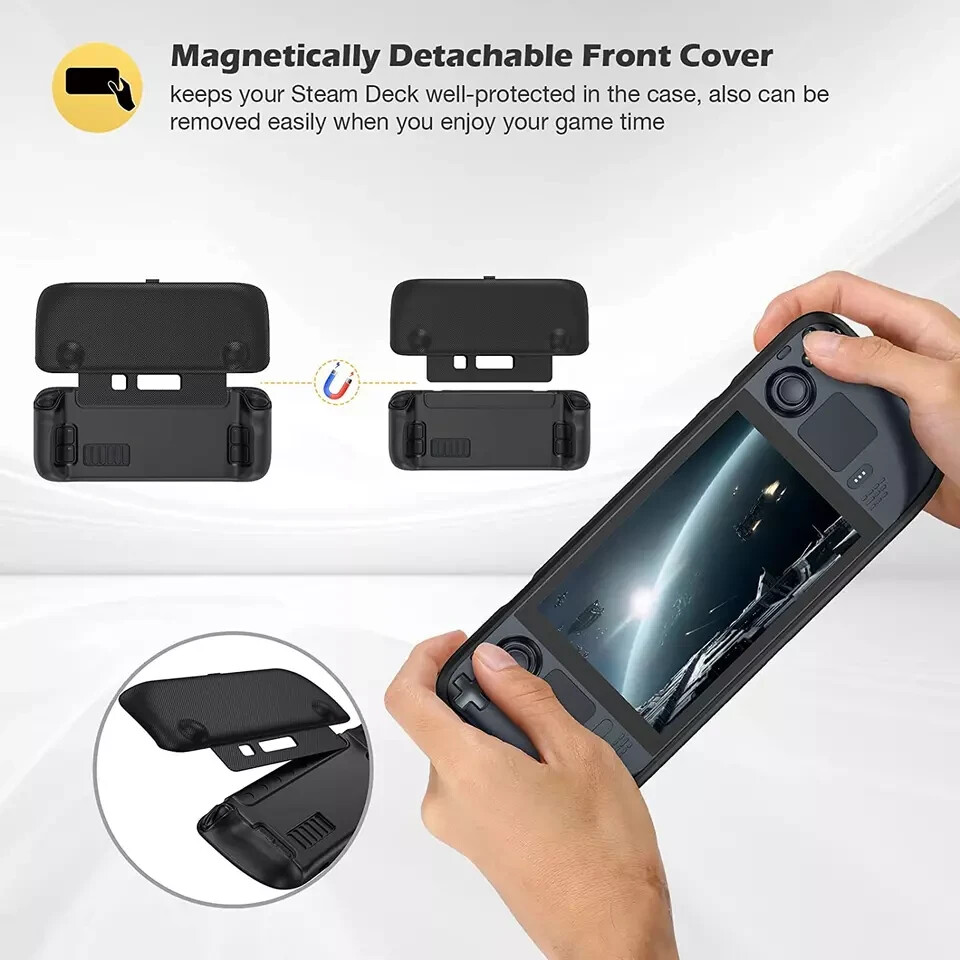 Procase Upgraded Flip Case for Steam Deck/Steam Deck OLED with Front Cover 2023,
