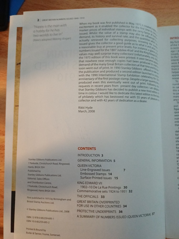 Great Britain Numbers Issued 1840-1910 Colour 2008 Rikki Hyde,signed Paperback